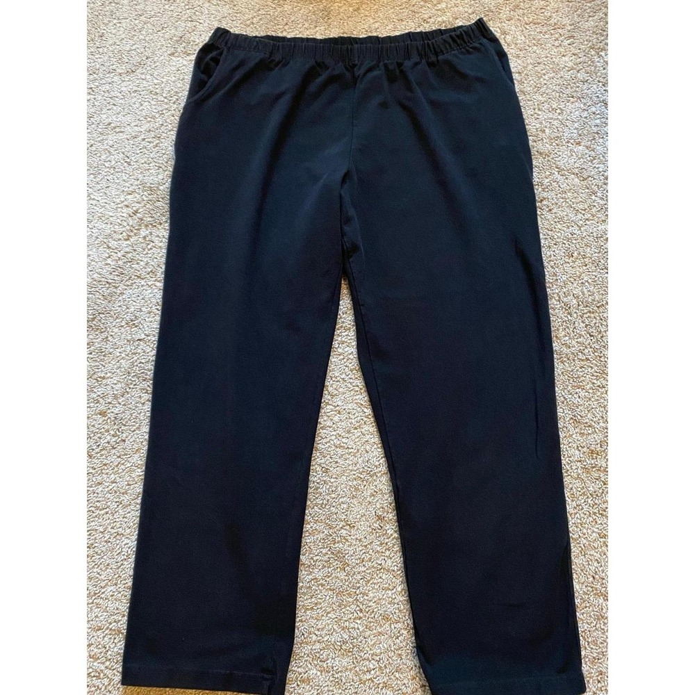 LL Bean Womens Pants 1X Cotton Lycra Pull-on Elastic Waist R1